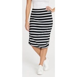Gap Navy White Striped Midi Tube Skirt Womens S Stretch Jersey Pull On NWT